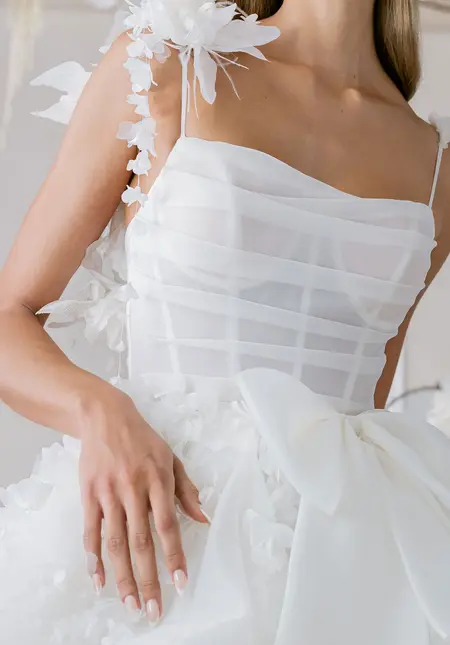 Morilee 3D Floral Organza Pin, bridal accessory at The Castle Prom and Bridal in Spartanburg, SC