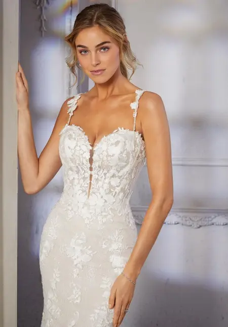 Morilee Appliqués Net Straps with Crystal Beaded, bridal accessory at The Castle Prom and Bridal in Spartanburg, SC