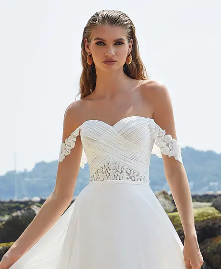 Morilee Beaded Embroidery on Net Sleeves, bridal accessory at The Castle Prom and Bridal in Spartanburg, SC