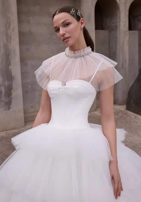 Morilee Capelet with Crystal Trim, bridal accessory at The Castle Prom and Bridal in Spartanburg, SC