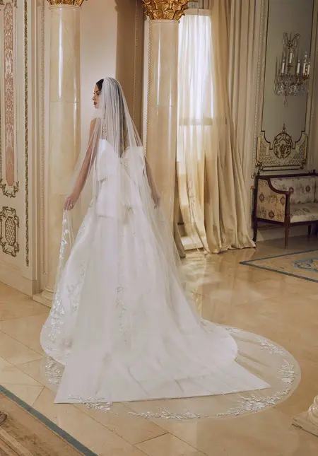 Morilee Beaded Embroidered Lace Veil, style 2641, bridal accessory at The Castle Prom and Bridal in Spartanburg, SC