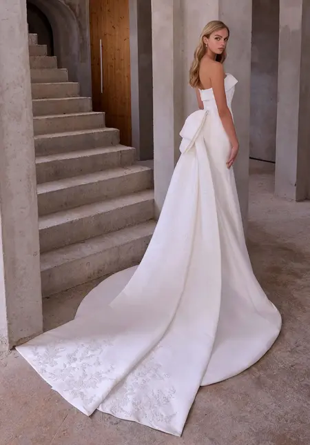 Morilee Beaded Lace Mikado Bow, style 2905, bridal accessory at The Castle Prom and Bridal in Spartanburg, SC