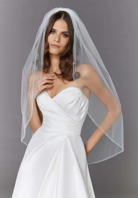 Morilee Beaded Fingertip Veil, style 3106, bridal accessory at The Castle Prom and Bridal in Spartanburg, SC