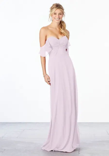 Morilee Chiffon Bridesmaid Dress with Ruched Bodice, style 21651, bridesmaid dress at The Castle Prom and Bridal in Spartanburg, SC