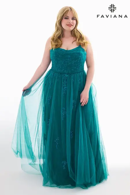 Faviana style 9598 prom dress at The Castle Prom and Bridal in Spartanburg, SC