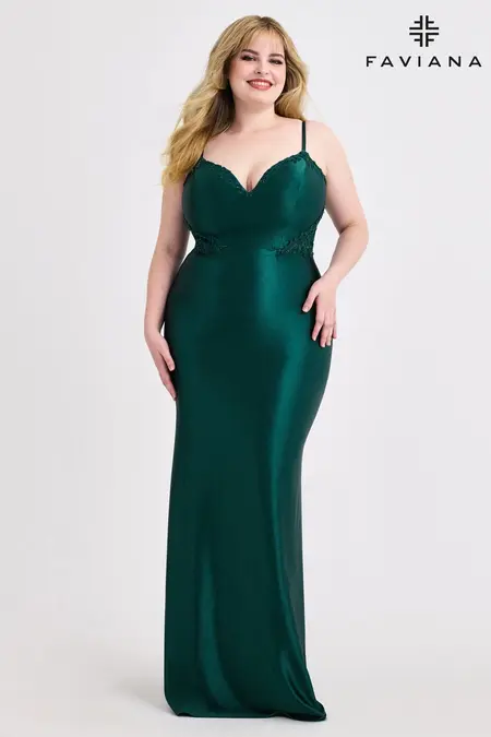 Faviana style 9600 prom dress at The Castle Prom and Bridal in Spartanburg, SC