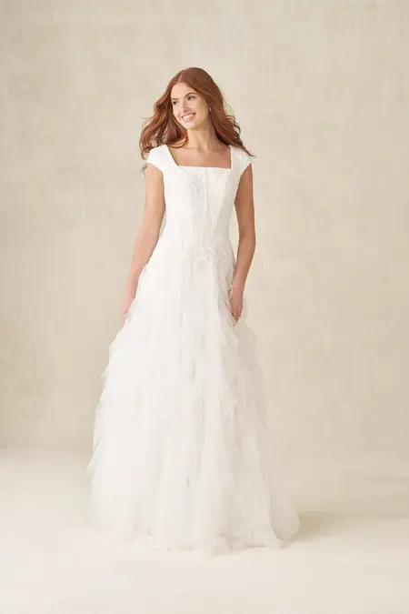 Allure Modest style M780NC wedding gown at The Castle Prom and Bridal in Spartanburg, SC